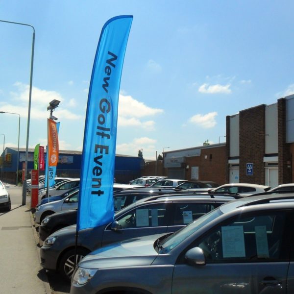 car forecourt flag poles