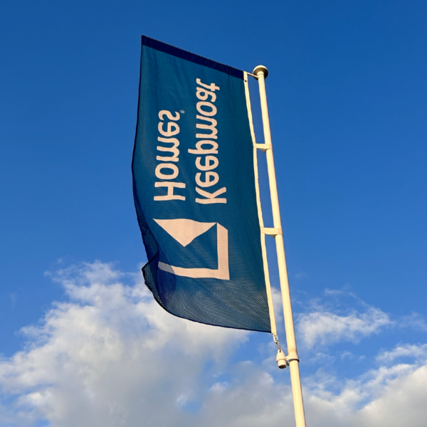 printed airmesh builder and forecourt printed flag design.