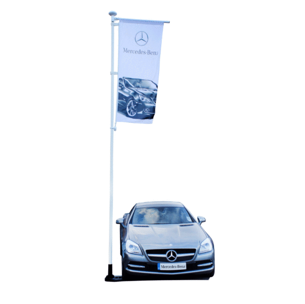 Forecourt Pole Wheel Base & Flag