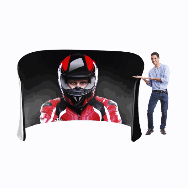 curved fabric banner booth