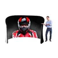 curved fabric banner booth
