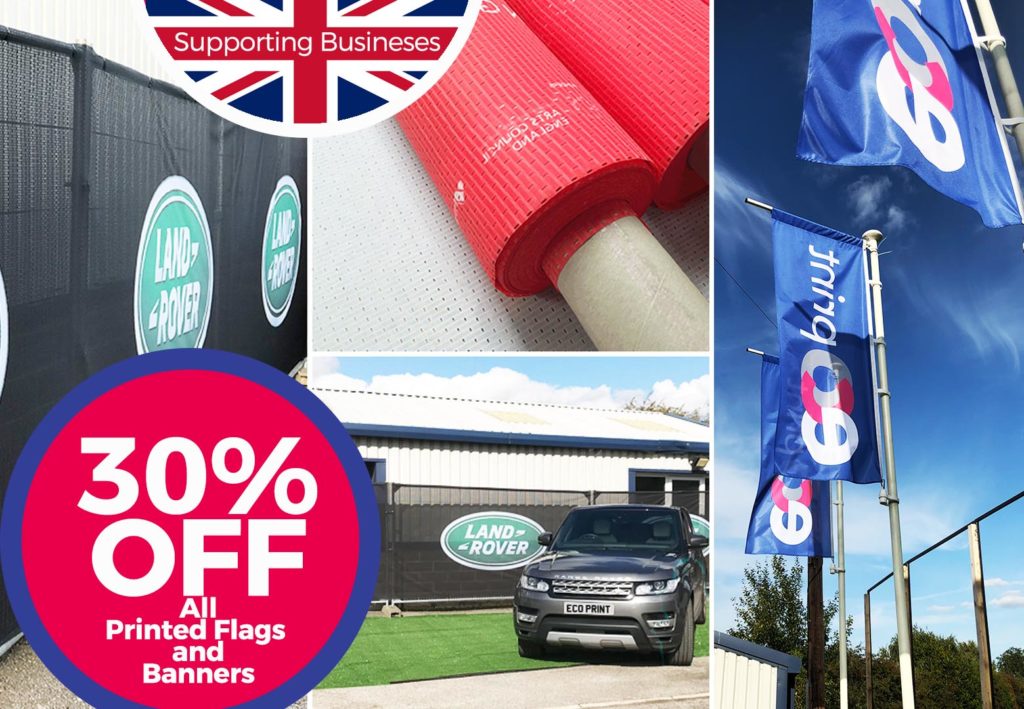 30off printed heras banners and flags