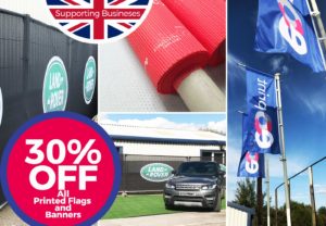 30off printed heras banners and flags