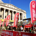 Nottingham forest feather flags in market square