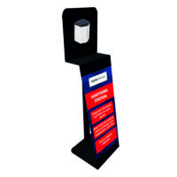 printed sanitise station