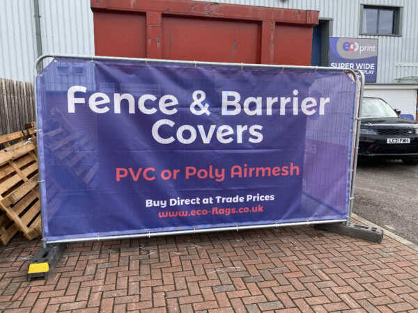 PVC Mesh banner on heras fencing