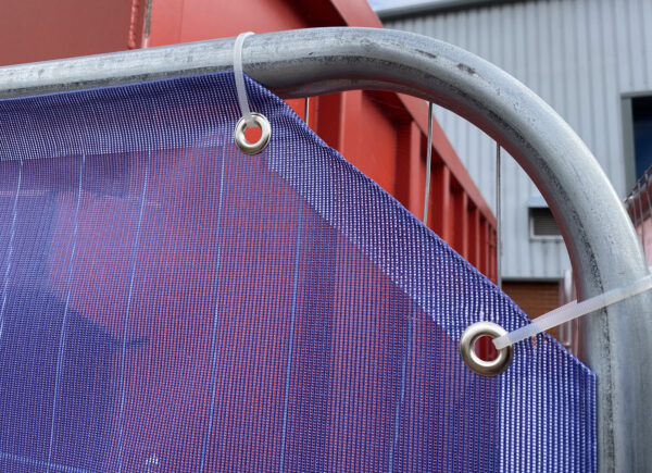 pvc mesh heras banner corner eyelets