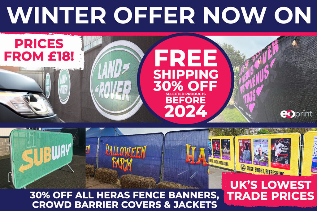 winter offer on outdoor display banners until 2024