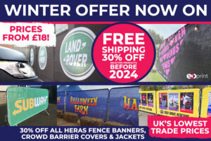 winter offer on outdoor display banners until 2024