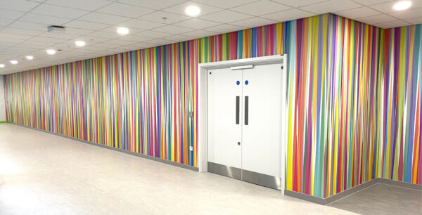 polycril one piece wall covering for indoor promotional walls