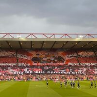 football crowd surfer flag