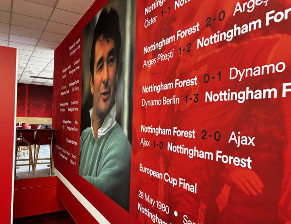 Nottingham Forest FabriWalls fabric tension wall covering installation