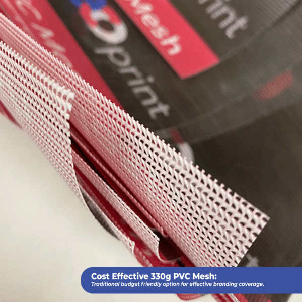 cost effective 330g pvc mesh close up