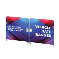 printed vehicle gate heras banner design