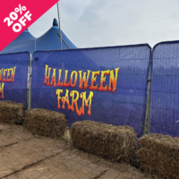 Discounted price custom printed Heras style fence cover for events
